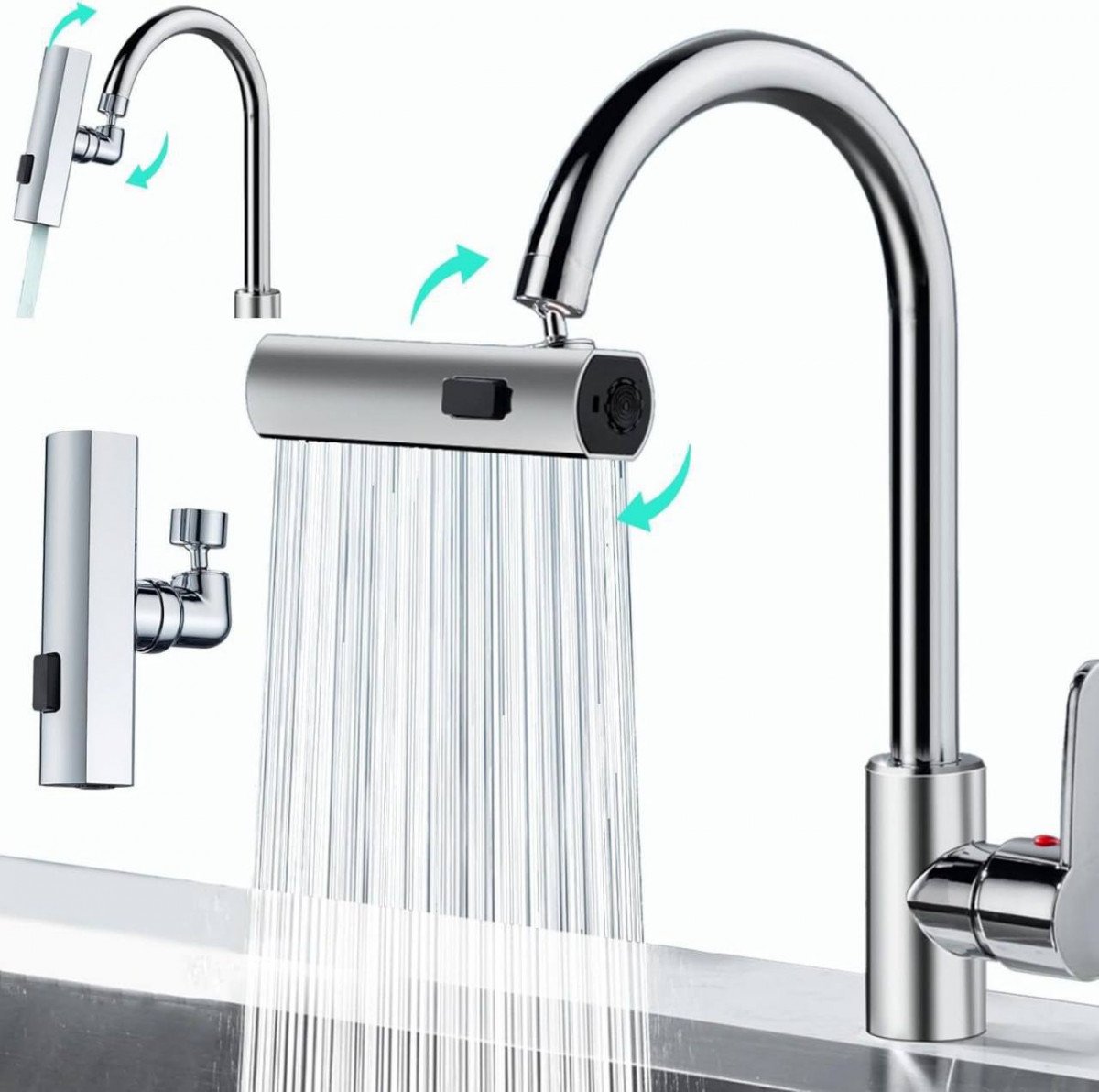 4 MODE KITCHEN WATERFALL FAUCET